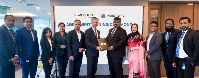 Prime Bank signed agreement with Le Meridien Dhaka